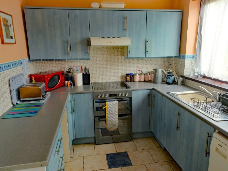 The kitchen showing the sapce for ease of access